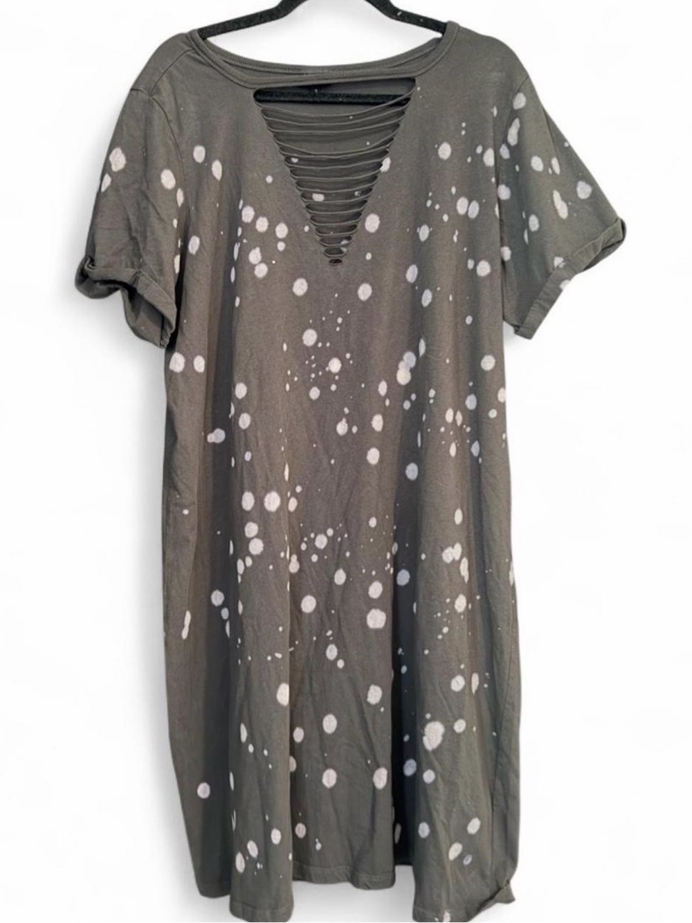 Torrid Distressed Bleach Splatter T-Shirt Dress Size 2 / 18-20